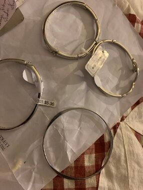 Classic Silver-Tone Women's Bangle Bracelets x4 items